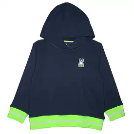 Kids Psycho Bunny Clifton Pullover Hoodie (Navy) B0H118N1FL