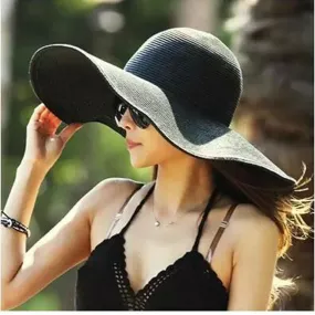 Large Brimmed Straw Fashion Seaside Summer Sun Visor Hats for Women