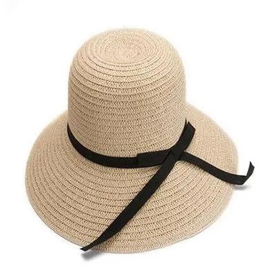 Large Brimmed Straw Fashion Seaside Summer Sun Visor Hats for Women