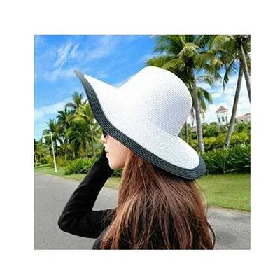 Large Brimmed Straw Fashion Seaside Summer Sun Visor Hats for Women