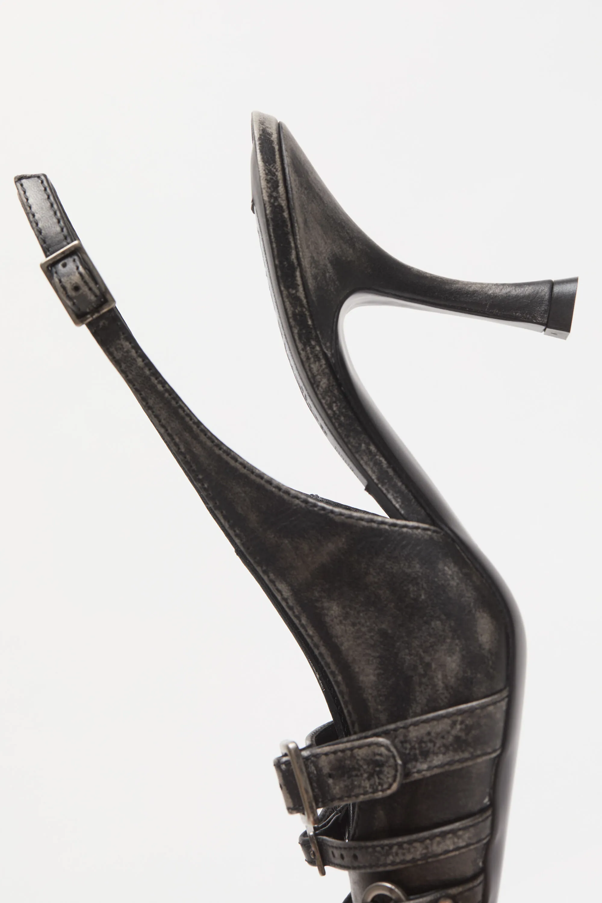 Leather heel slingbacks