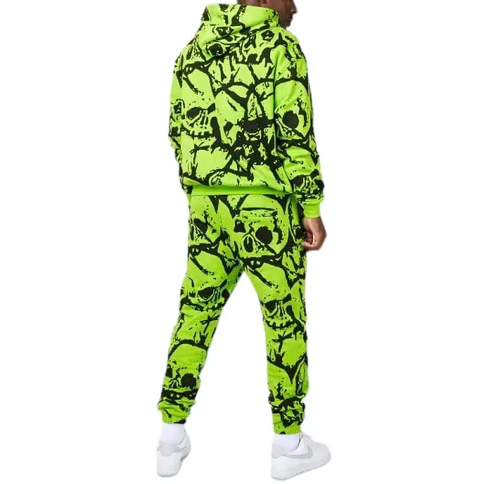 Maximo Crushed Skull Top Hoodie (Neon Green/Black)