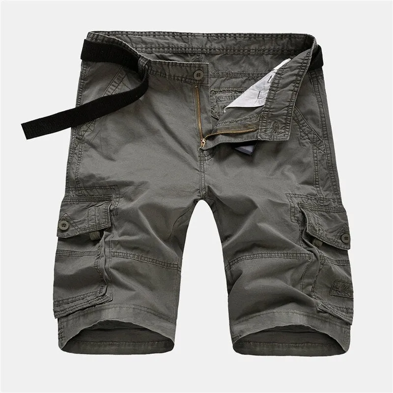 Men's Summer Military Style Solid Pattern Knee Length Baggy Cargo Pants