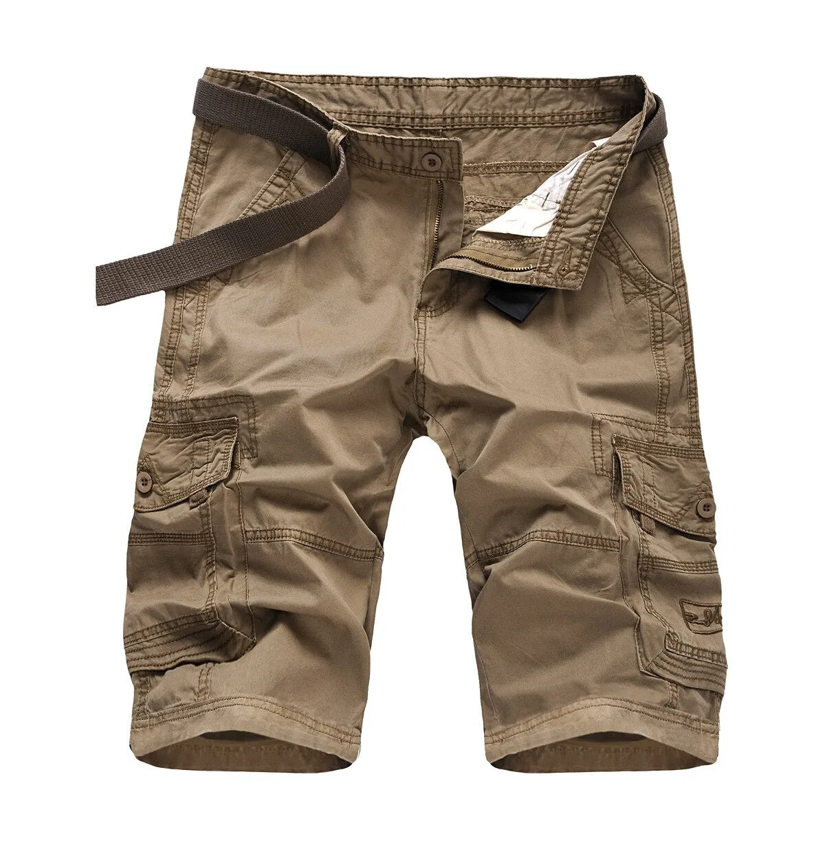 Men's Summer Military Style Solid Pattern Knee Length Baggy Cargo Pants