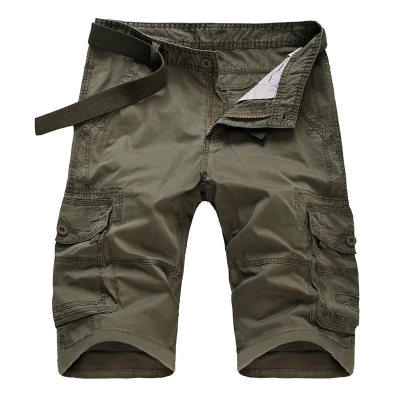 Men's Summer Military Style Solid Pattern Knee Length Baggy Cargo Pants