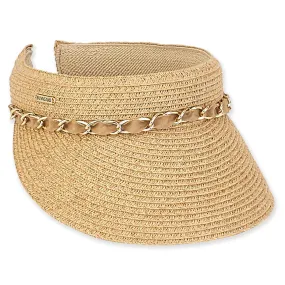 Paper Braid Visor in Tan