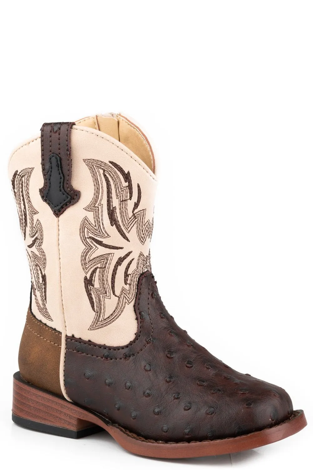 Roper Toddler Boys Dalton Brown Faux Leather Cowboy Boots