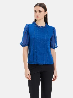 Samantha Textured Top With Lace