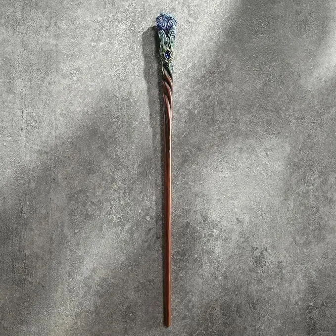 Sapphire Plume Peacock Wand