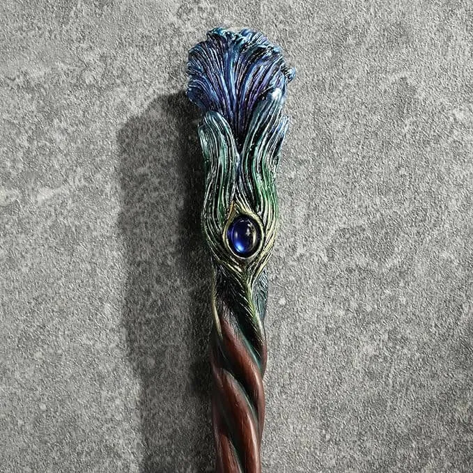 Sapphire Plume Peacock Wand