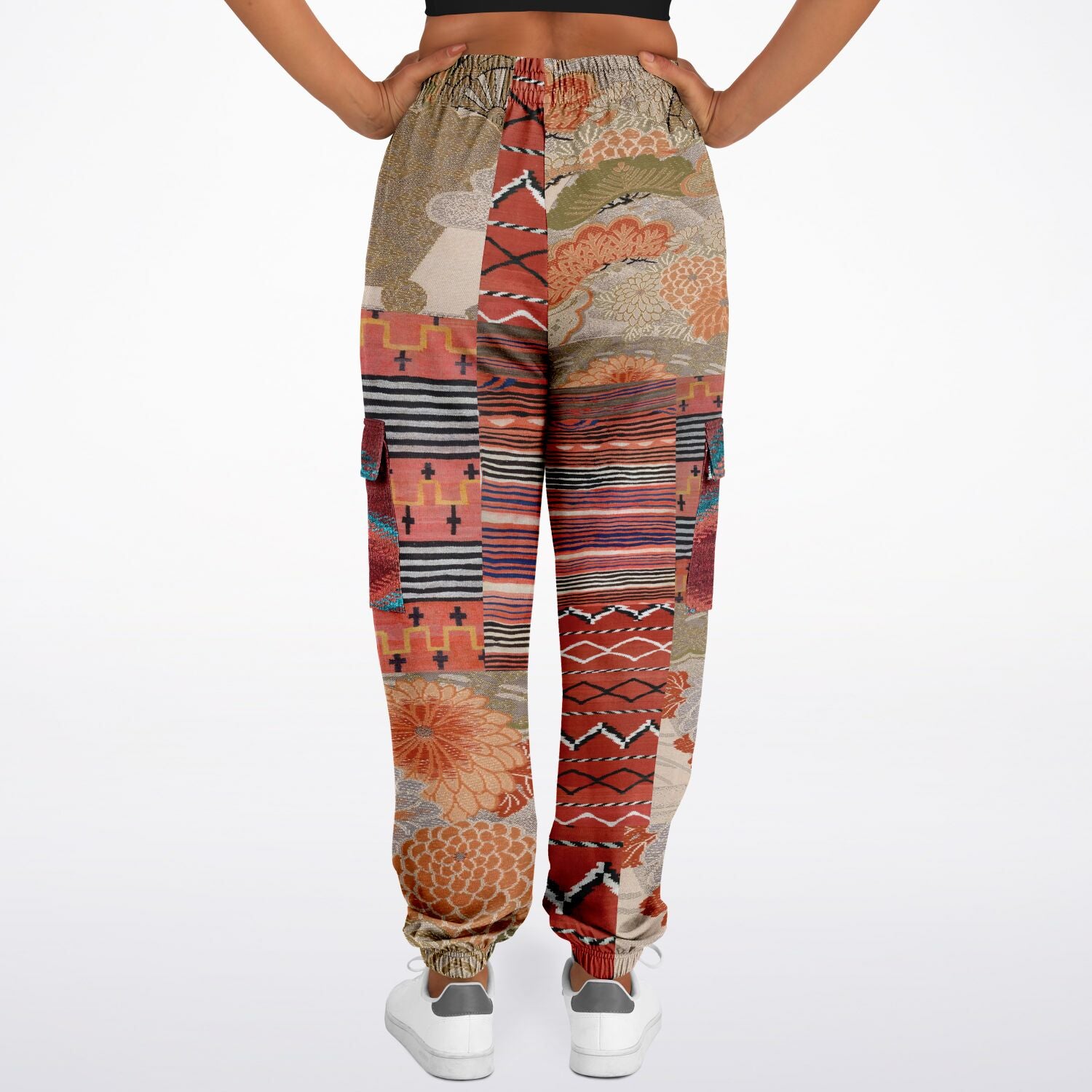 Sedona Orange Stripe Unisex Eco-Poly Cargo Joggers