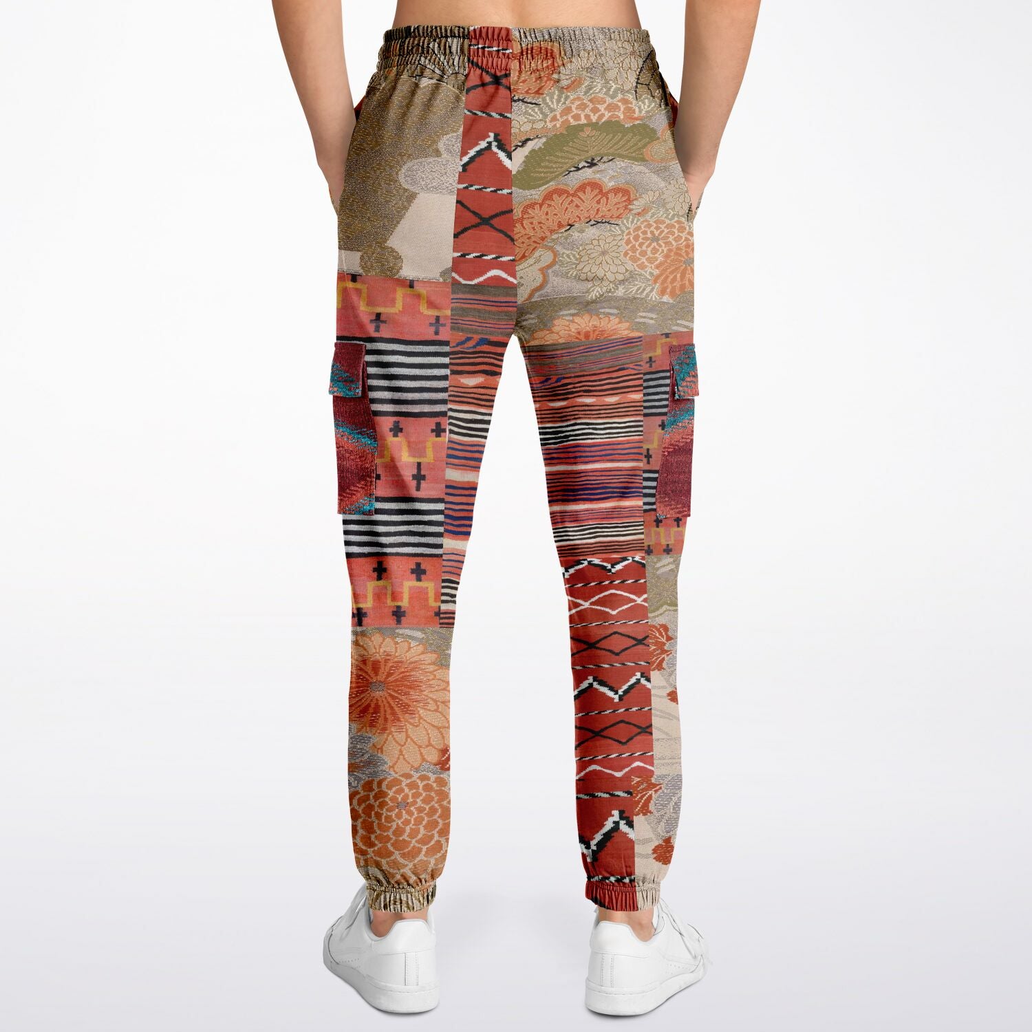 Sedona Orange Stripe Unisex Eco-Poly Cargo Joggers