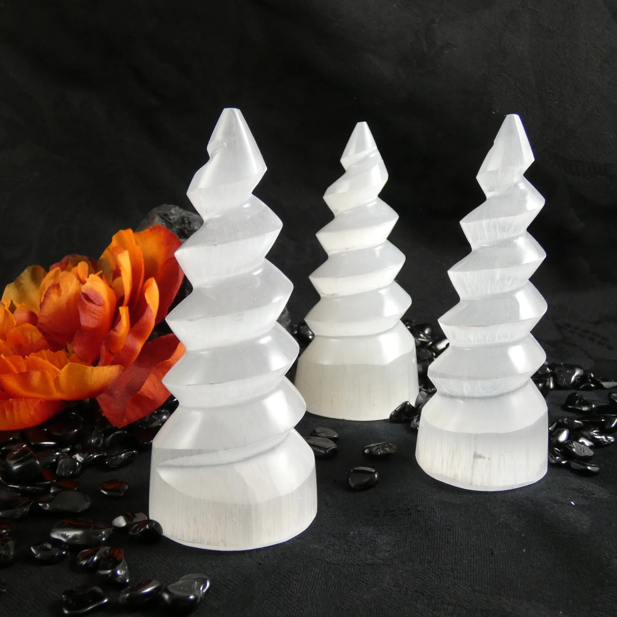 Selenite Spiral Unicorn Horn