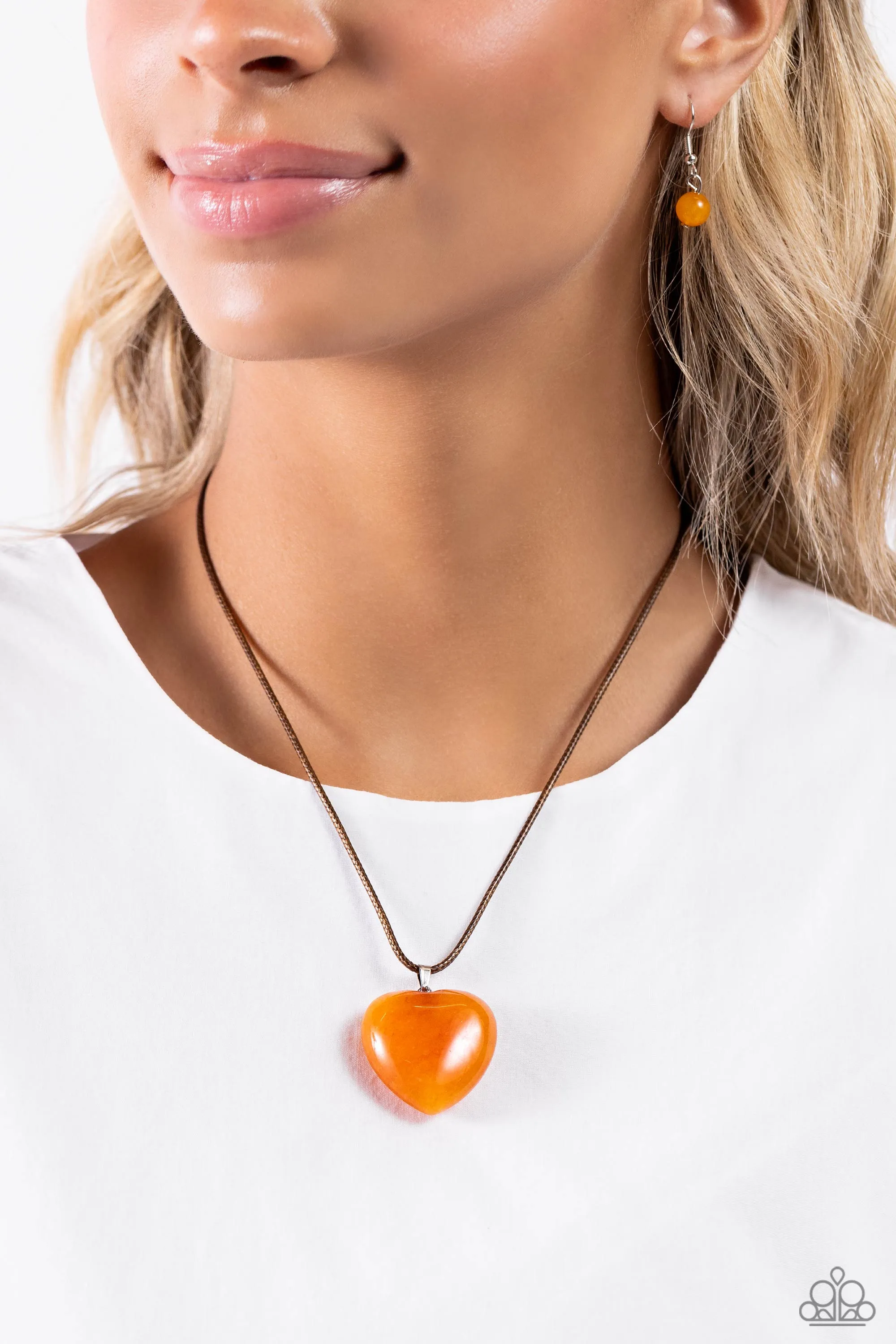 Serene Sweetheart - Orange ~ Paparazzi Necklace