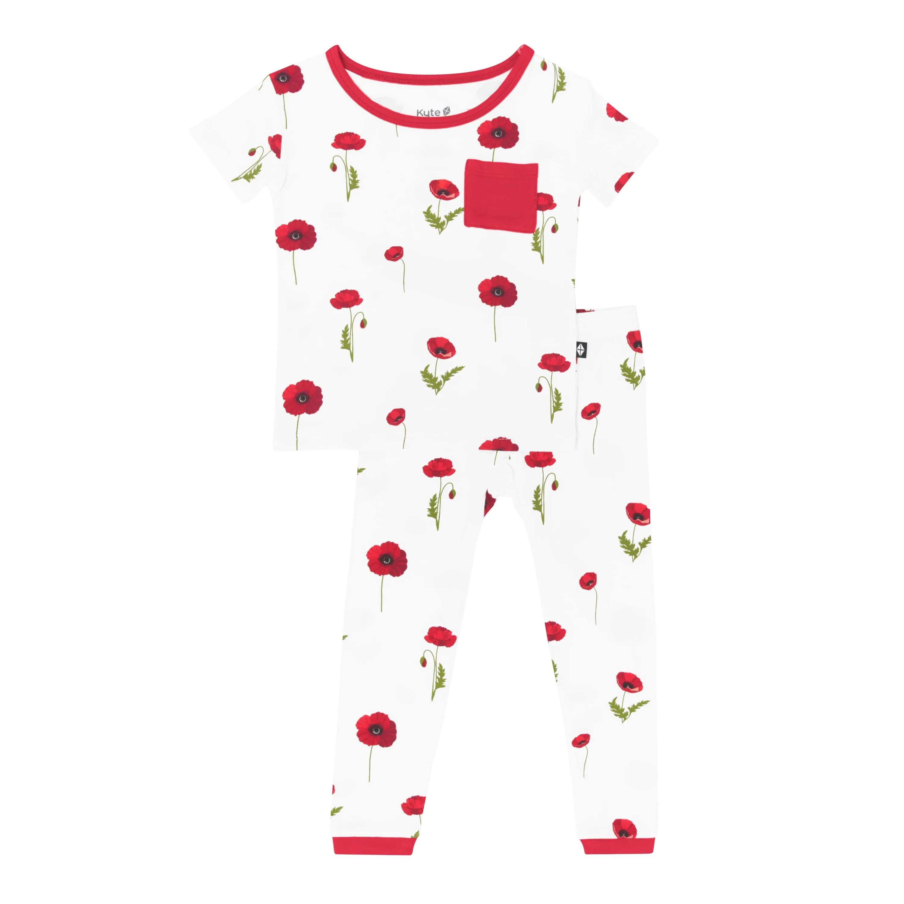 Short Sleeve with Pants Pajamas in Cloud Poppies