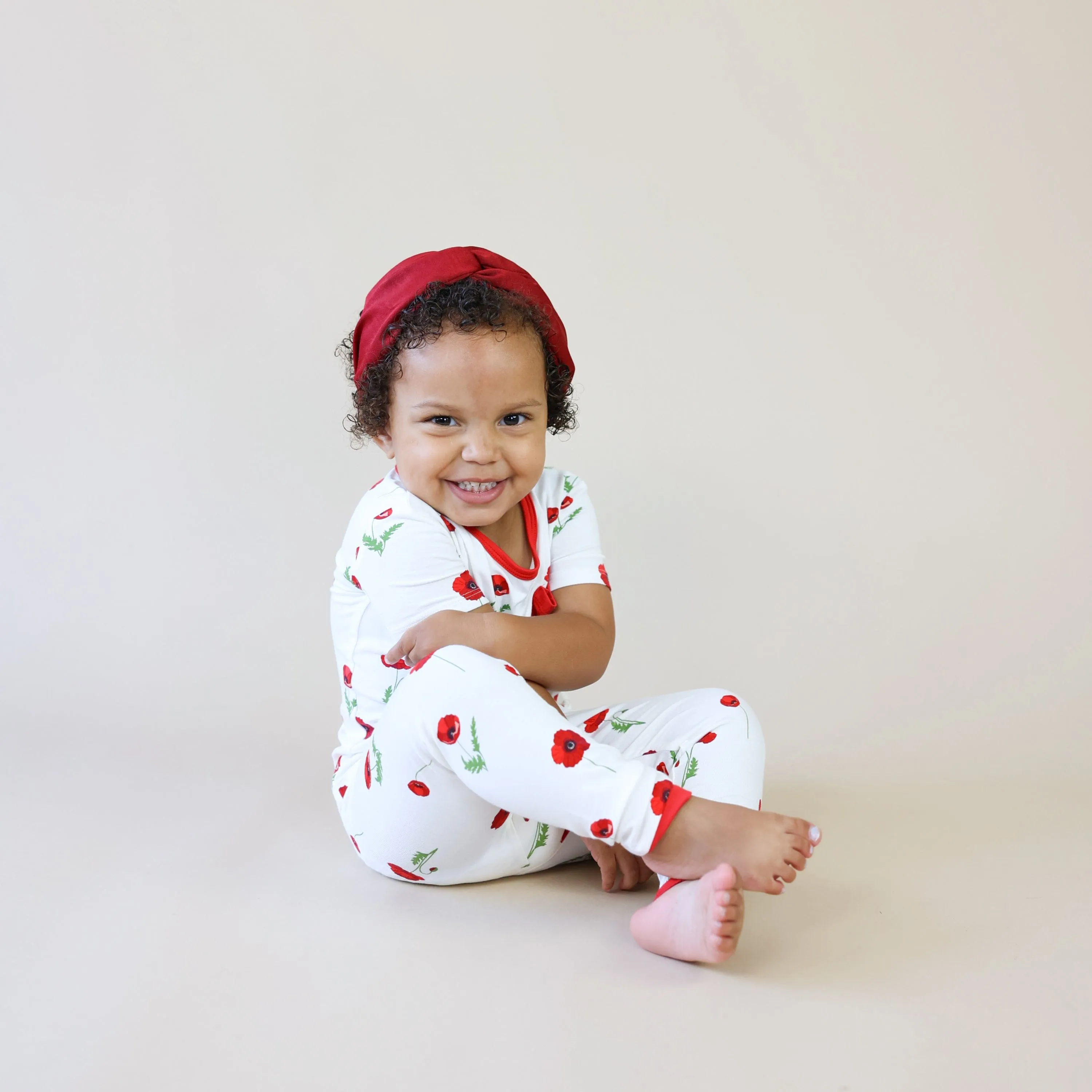 Short Sleeve with Pants Pajamas in Cloud Poppies