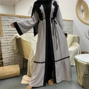 Simple Elegant Black Embroidered Abaya Muslim Dresses