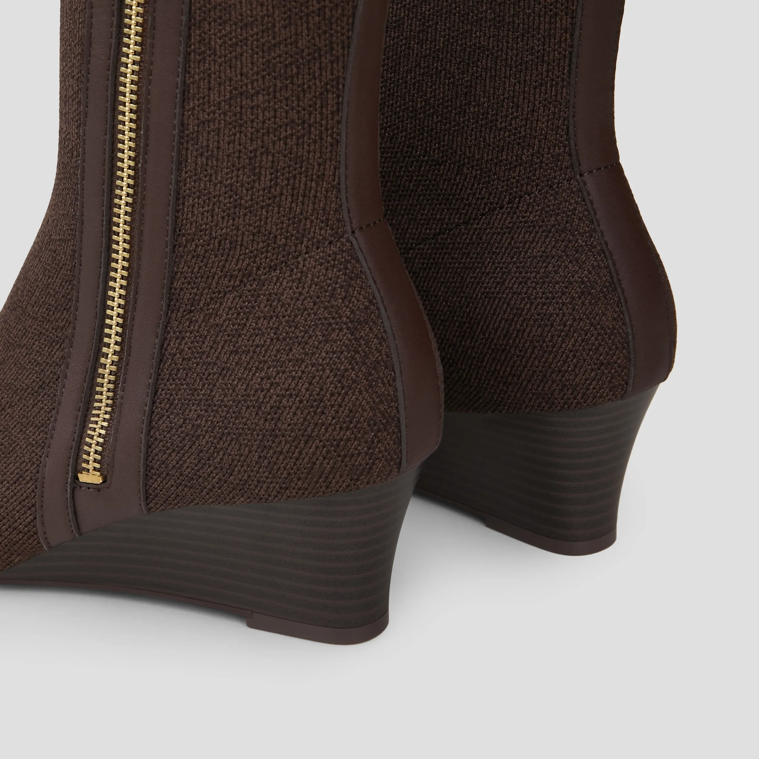   Square-Toe Water-Repellent Zipper Boots (Micaela)