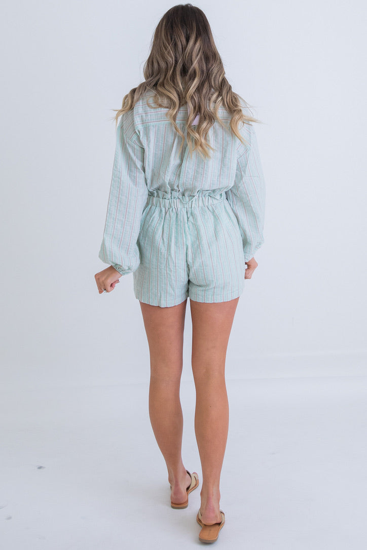 Stripe Seersucker Romper