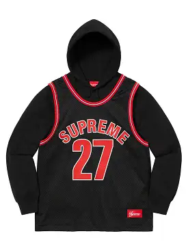 Supreme Basketball Jersey Hooded Sweatshirt Black [SS21]