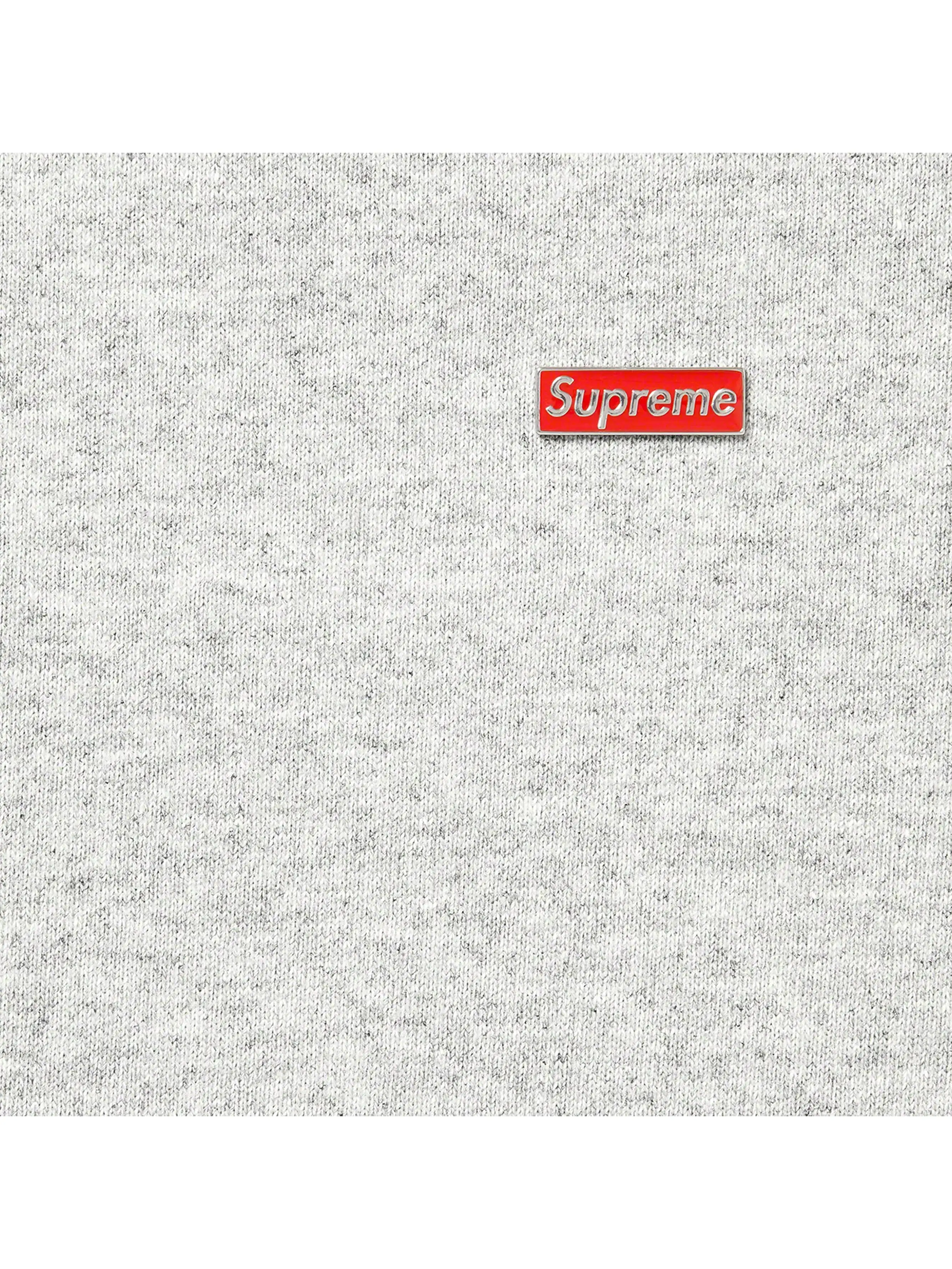 Supreme Enamel Small Box Hooded Sweatshirt Heather Grey