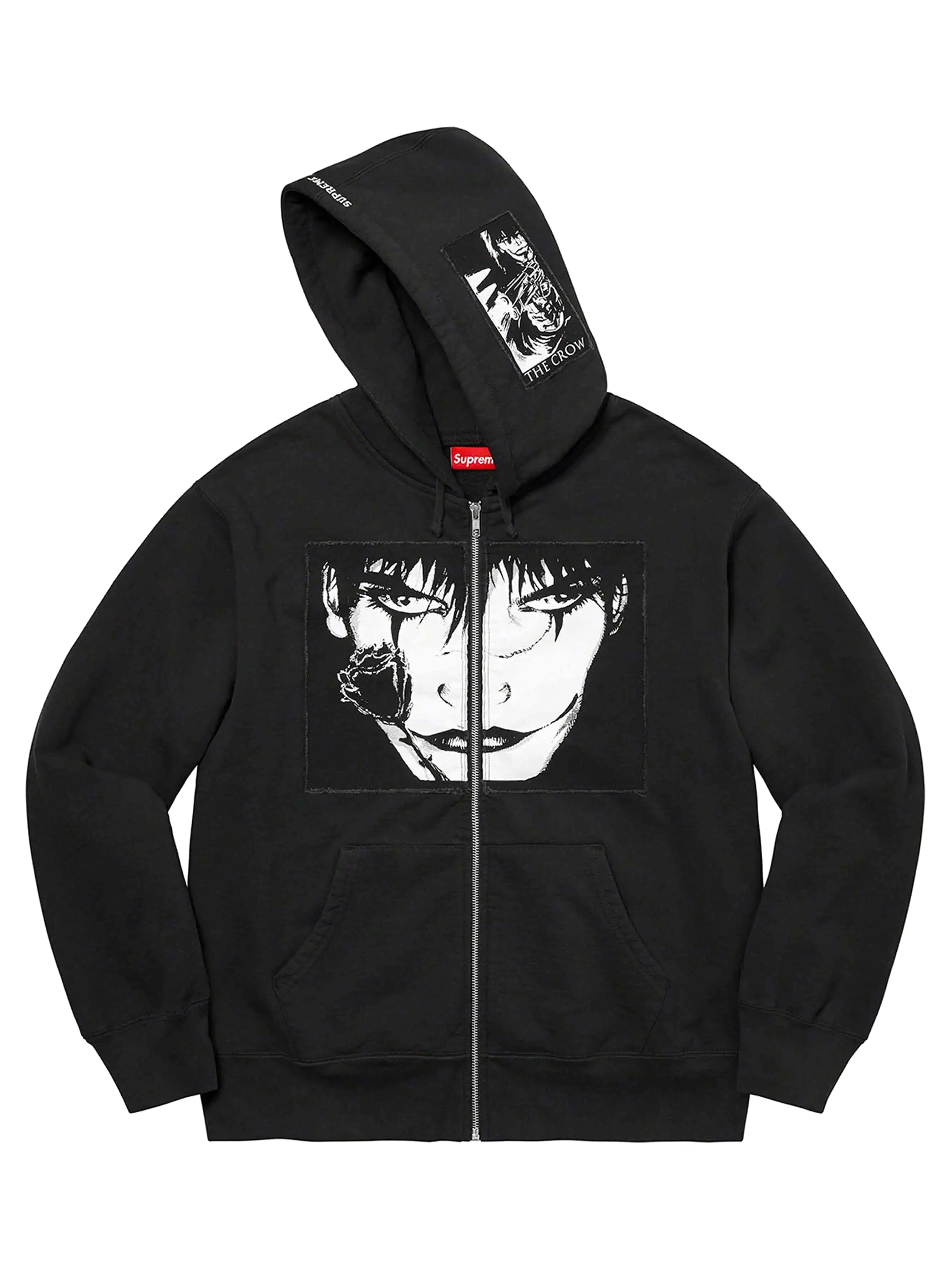 Supreme The Crow Zip Up Hooded Sweatshirt Black (FW21)