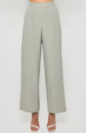 Textured Wide Leg Pants With Pockets (SPA443B)