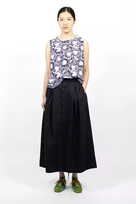 Tuck Skirt Navy Twill