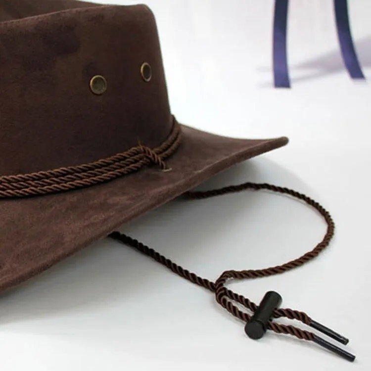 Western American Style Synthetic Leather Cowboy Hats for Women & Men