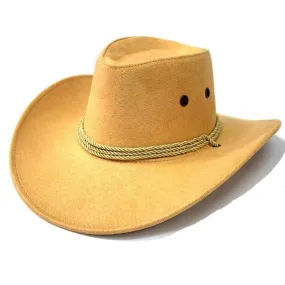 Western American Style Synthetic Leather Cowboy Hats for Women & Men