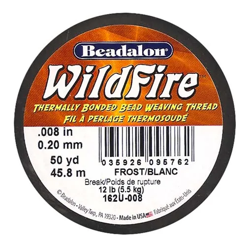 Wildfire Thermal Bonded Beading Thread .008 Inch - Frost / White- 50 Yd