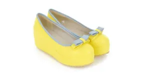 Yellow Bow Platforms Ballerina Ballets Flats Shoes